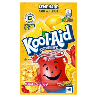 Kool-Aid Unsweetened Lemonade Drink Mix, 0.23 oz Packet