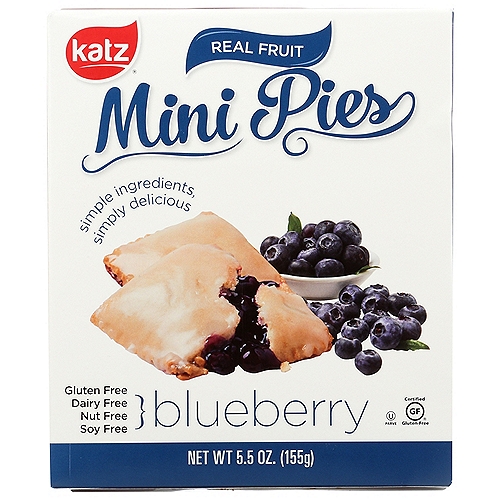 Katz Certified Gluten Free Blueberry Mini Pies, 5.5 oz