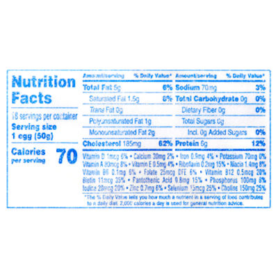 Calories in 12 large Egg (Whole) and Nutrition Facts