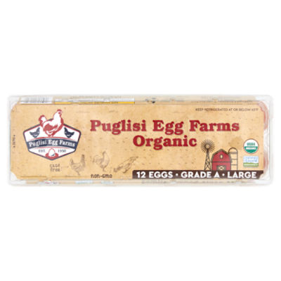 Puglisi Egg Farms Organic Large Eggs, 12 count, 24 oz