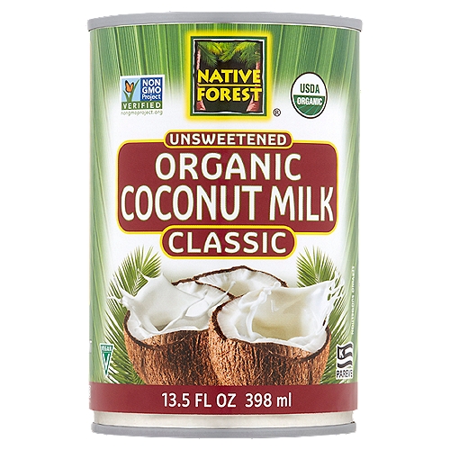 Native Forest Classic Unsweetened Organic Coconut Milk, 13.5 fl oz
In a fertile Thailand valley surrounded by pristine highlands, hundreds of acres of certified organic coconut palm trees flourish. Their organic stewardship enhances biodiversity and nurtures the overall ecology of the region.
We press the meat of fresh organic coconuts to yield an oil-rich extract, which we mix with filtered water and a tiny amount (< 1%) of organic guar gum from the guar plant. A staple of many Asian and Caribbean cuisines, coconut milk lends rich and creamy goodness to soups, curries, sauces, desserts and beverages.