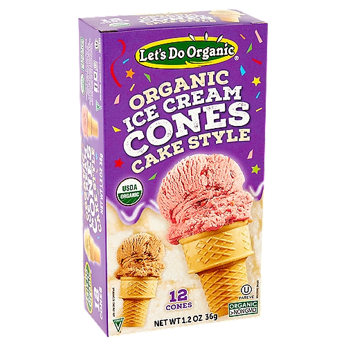 Let's Do Organic Cake Style Ice Cream Cones, 12 count, 1.2 oz