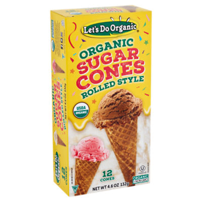 Let's Do Organic Rolled Style Sugar Cones, 12 count, 4.6 oz