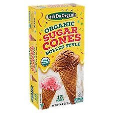 Let's Do Organic Rolled Style Sugar Cones, 12 count, 4.6 oz
