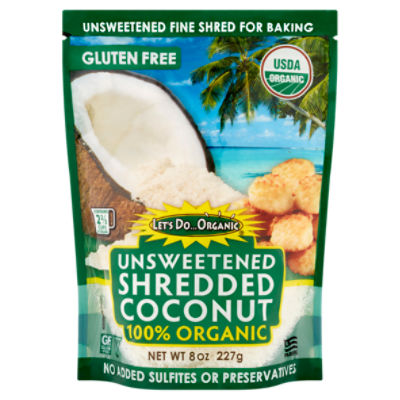 Let's Do...Organic 100% Organic Unsweetened Shredded Coconut, 8 oz