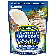 Let's Do Organic Reduced Fat Unsweetened Shredded Coconut, 8.8 oz