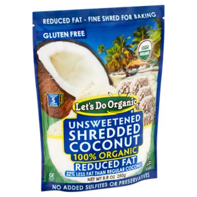 Let's Do Organic Reduced Fat Unsweetened Shredded Coconut, 8.8 oz