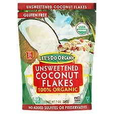 Let's Do Organic 100% Organic Unsweetened Coconut Flakes, 7 oz, 7 Ounce