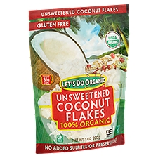Let's Do Organic 100% Organic Unsweetened, Coconut Flakes, 7 Ounce