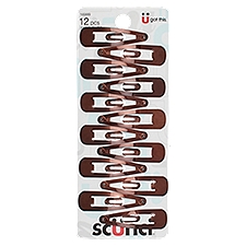 Scünci Brown Snap Clips, 12 count