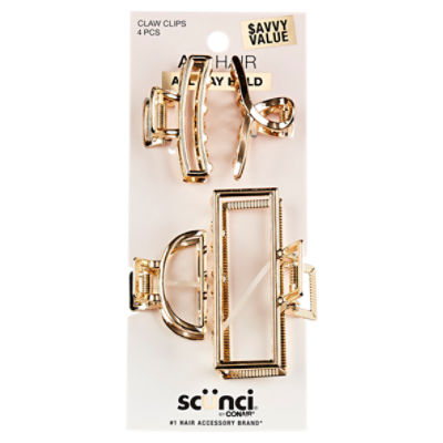 Conair Scünci Claw Clips, 4 count
