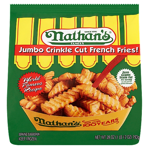 Nathan's Famous Jumbo Crinkle Cut French Fries!, 28 oz