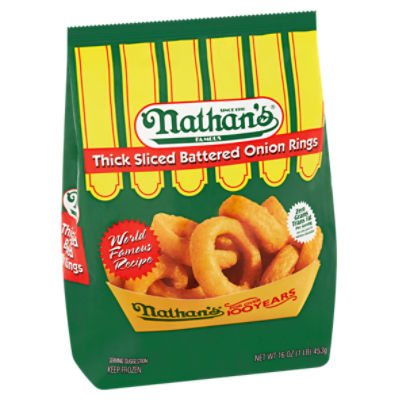 Nathan's Famous Thick Sliced Battered Onion Rings, 16 oz