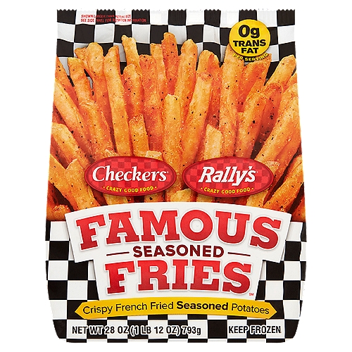 Checkers Rally's Famous Seasoned Fries, 28 oz
Crispy French Fried Seasoned Potatoes