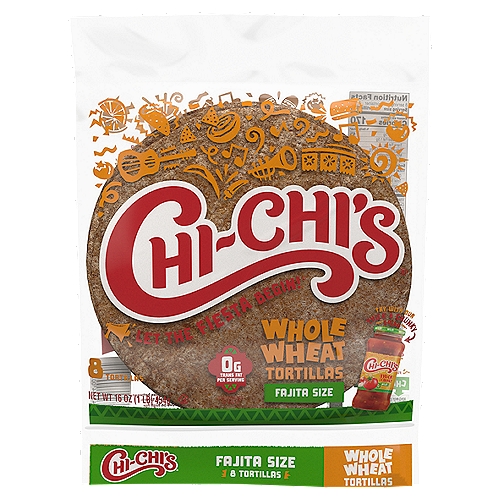 Chi-Chi's Whole Wheat Fajita Style Tortillas, 8 count, 16 oz