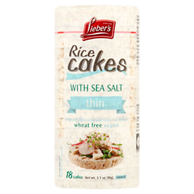 Lieber's Thin Rice Cakes with Sea Salt, 18 count, 3.1 oz