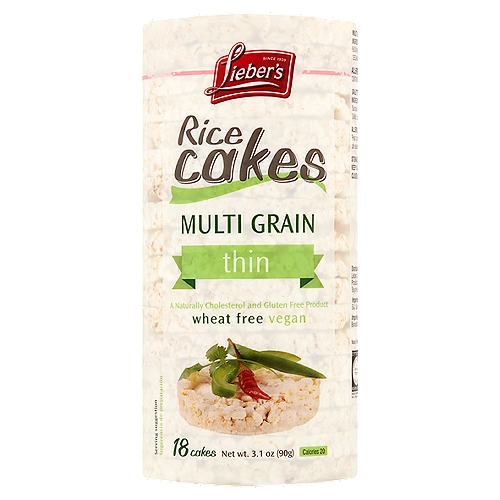 Lieber's Multi Grain Thin Rice Cakes, 18 count, 3.1 oz