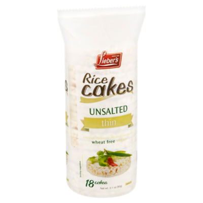 Lieber's Unsalted Thin Rice Cakes, 18 count, 3.1 oz