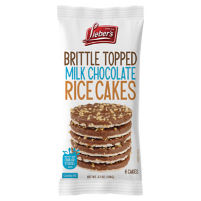 Lieber's Brittle Topped Milk Chocolate Rice Cakes, 6 count, 3.7 oz