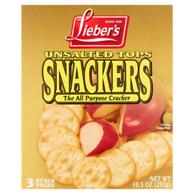 Lieber's Snackers Unsalted Tops Crackers, 10.3 oz