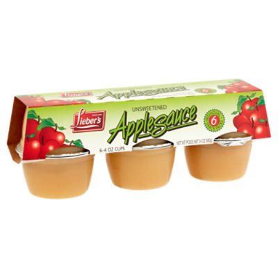 Lieber's Unsweetened Applesauce, 4 oz, 6 count