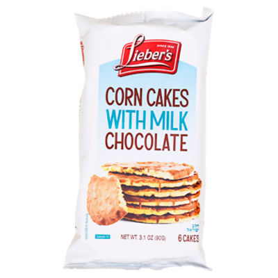 Lieber's Corn Cakes with Milk Chocolate, 6 count, 3.1 oz