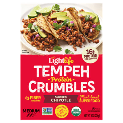 Lightlife Smoked Chipotle Tempeh Protein Crumbles, 8 oz Fairway