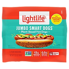Lightlife Smart Dogs Jumbo Plant-Based Hot Dogs, 5 count, 13.5 oz, 13.5 Ounce