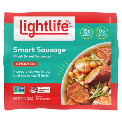 Lightlife Smart Sausage Chorizo PlantBased Sausages, 12 oz