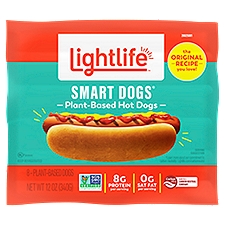 Lightlife Smart Dogs Plant-Based Hot Dogs, 8 count, 12 oz, 12 Ounce