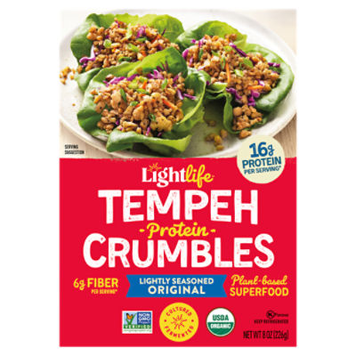 Lightlife Lightly Seasoned Original Tempeh Protein Crumbles, 8 oz Gourmet