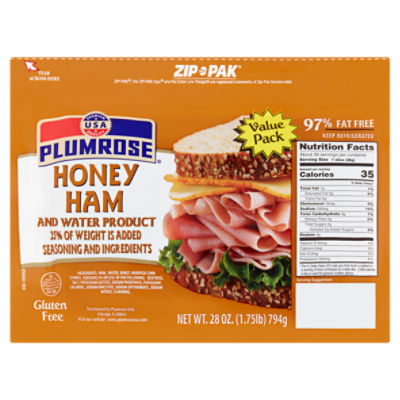 Plumrose Honey Ham and Water Product Value Pack, 28 oz