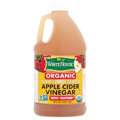 White House Organic Raw Unfiltered Apple Cider Vinegar, 64 fl oz, 64 Fluid ounce