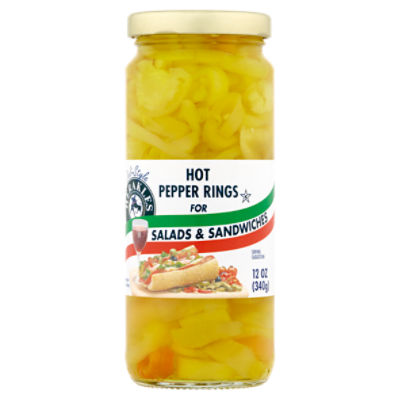 Herakles Deli-Style Hot Pepper Rings, 12 oz, 12 Ounce