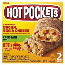 Hot Pockets Applewood Bacon, Egg & Cheese Croissant Crust Sandwich, 2 count, 8 1/2 oz