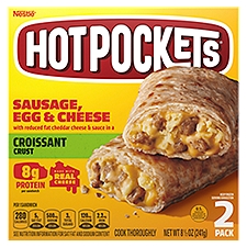 Hot Pockets Sausage, Egg & Cheese Croissant Crust Sandwiches, 2 count, 9 oz, 8.5 Ounce