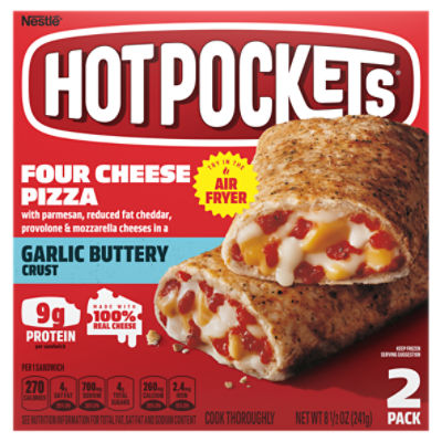 Hot Pockets Four Cheese Pizza Garlic Buttery Crust Sandwich, 8 1/2 oz