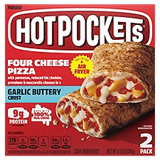 Hot Pockets Four Cheese Pizza Garlic Buttery Crust, Sandwiches, 8.5 Ounce