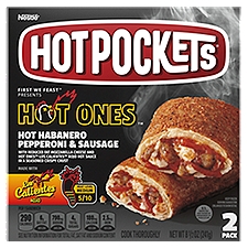 Hot Pockets Premium Pepperoni & Sausage Pizza Garlic Buttery Crust Sandwiches, 2 count, 8 1/2 oz