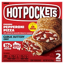 Hot Pockets Premium Pepperoni Pizza Garlic Buttery Crust Sandwiches, 2 count, 9 oz, 9 Ounce