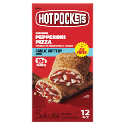 Hot Pockets Premium Pepperoni Pizza Garlic Buttery Crust Sandwich, 12