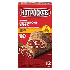 Hot Pockets Premium Pepperoni Pizza Crispy Crust Sandwiches, 12 count, 54 oz