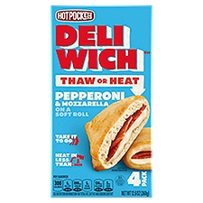 Hotpockets Deliwich Pepperoni & Mozzarella on a Soft Roll Sandwich, 4 count, 12.6 oz