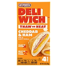 Hot Pockets Deliwich Cheddar & Ham on a Soft Roll, Sandwich, 12.9 Ounce