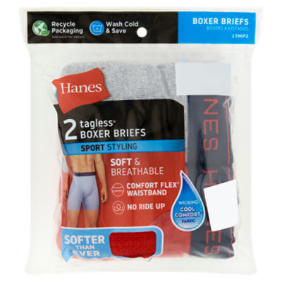 Hanes Men's 4 Pack Tagless Boxer Briefs Assorted Colors
