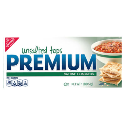 Nabisco Premium Unsalted Tops Saltine Crackers, 1 lb