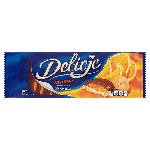 Delicje Orange European Biscuits, 5.18 oz
