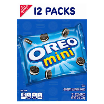 Nabisco Oreo Mini Chocolate Sandwich Cookies, 1 oz, 12 count