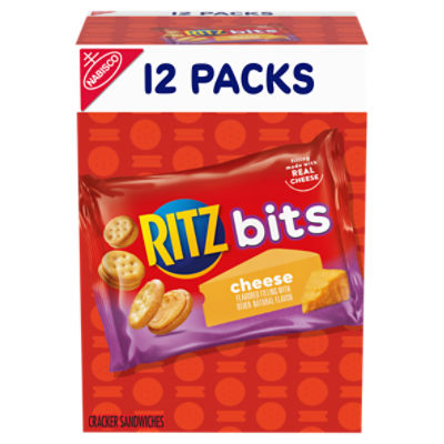 RITZ Bits Cheese Sandwich Crackers, 12 Snack Packs, 12 Ounce