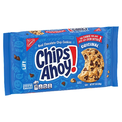 Chips Ahoy! delivers the sweet, delicious cookie taste that America has loved since 1963. These crowd-pleasing crunchy cookies come crammed with real chocolate chips to satisfy any sweet tooth.
One 13 oz package of CHIPS AHOY! Original Chocolate Chip Cookies (packaging may vary)
Classic cookies loaded with real chocolate chips
Crispy chocolate chip cookies baked to have the perfect amount of crunch
Enjoy these CHIPS AHOY! cookies as a dessert or treat at school, work or home
Crunchy cookies are perfect for parties and family gatherings